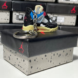 Nike Air Jordan 4 Retro Union Off Noir 3D Mini Sneaker Keychain Shoe Keyring