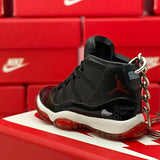 Nike Air Jordan 11 Retro Bred 3D Mini Sneaker Keychain Shoe Keyring