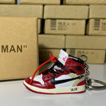 Nike Air Jordan 1 Retro High x Off-White Chicago 3D Mini Sneaker Keychain Shoe