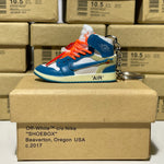 Nike Air Jordan 1 Retro High x Off-White University Blue 3D Mini Sneaker Keychain Shoe