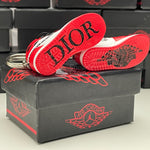 Nike Air Jordan 1 Retro High x Dior Chicagos (RED) 3D Mini Sneaker Keychain Shoe