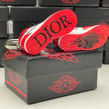 Nike Air Jordan 1 Retro High x Dior Chicagos (RED) 3D Mini Sneaker Keychain Shoe