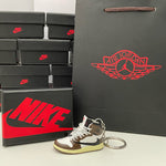 Nike Air Jordan 1 Retro High x Travis Scott (White Lace) 3D Mini Sneaker Keychain Shoe Keyring