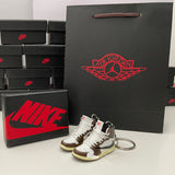 Nike Air Jordan 1 Retro High x Travis Scott (White Lace) 3D Mini Sneaker Keychain Shoe Keyring