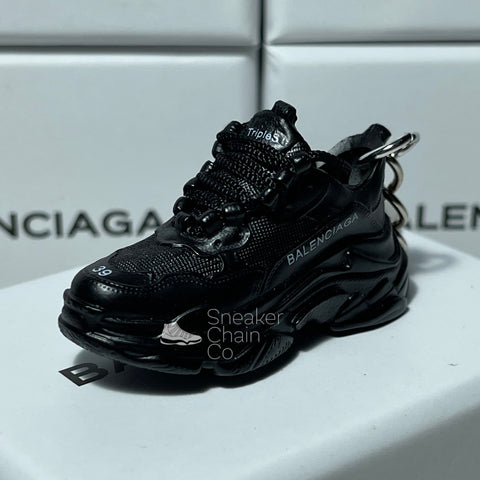 Balenciaga Triple S Black (2019) 3D Mini Sneaker Keychain Shoe Keyring