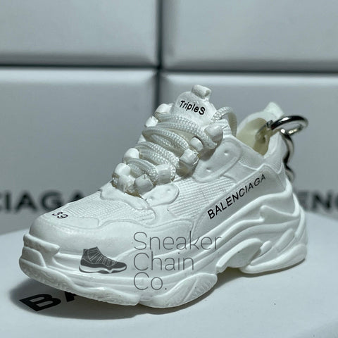 Balenciaga Triple S White 3D Mini Sneaker Keychain Shoe Keyring