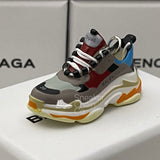 Balenciaga Triple S Brown/Red/Blue 3D Mini Sneaker Keychain Shoe Keyring