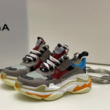 Balenciaga Triple S Brown/Red/Blue 3D Mini Sneaker Keychain Shoe Keyring