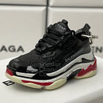 Balenciaga Triple S Black/White/Red (2018 Reissue) 3D Mini Sneaker Keychain Shoe Keyring