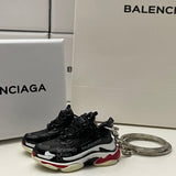 Balenciaga Triple S Black/White/Red (2018 Reissue) 3D Mini Sneaker Keychain Shoe Keyring