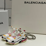 Balenciaga Triple S White/Yellow/Pink 3D Mini Sneaker Keychain Shoe Keyring