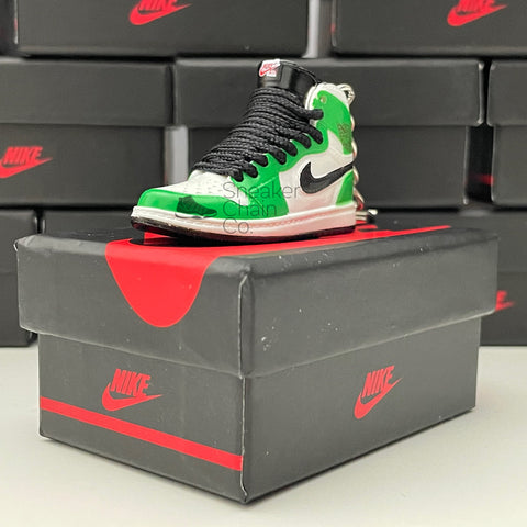 Nike Air Jordan 1 Retro High Lucky Green 3D Mini Sneaker Keychain Shoe