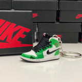 Nike Air Jordan 1 Retro High Lucky Green 3D Mini Sneaker Keychain Shoe