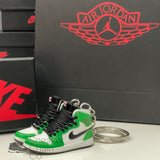 Nike Air Jordan 1 Retro High Lucky Green 3D Mini Sneaker Keychain Shoe