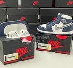 Nike Air Jordan 1 Retro High COJP Midnight Navy Sneaker Shoebox Design AirPod Case