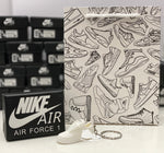 Nike Air Force 1 Low White 3D Mini Sneaker Keychain Shoe Keyring