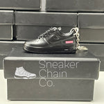 Nike Air Force 1 Low Supreme Black 3D Mini Sneaker Keychain Shoe Keyring