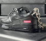 Nike Air Force 1 Low Supreme Black 3D Mini Sneaker Keychain Shoe Keyring