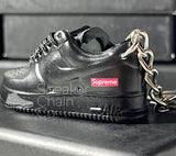 Nike Air Force 1 Low Supreme Black 3D Mini Sneaker Keychain Shoe Keyring