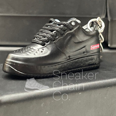 Nike Air Force 1 Low Supreme Black 3D Mini Sneaker Keychain Shoe Keyring