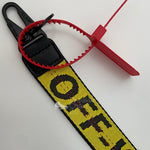 OFF-WHITE Yellow Industrial Logo Embroidered Canvas Keyring Strap