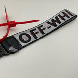 OFF-WHITE Silver Industrial Logo Embroidered Canvas Keyring Strap