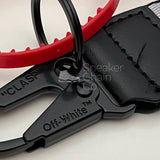 OFF-WHITE Silver Industrial Logo Embroidered Canvas Keyring Strap