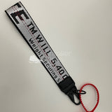 OFF-WHITE Silver Industrial Logo Embroidered Canvas Keyring Strap