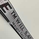 OFF-WHITE Silver Industrial Logo Embroidered Canvas Keyring Strap