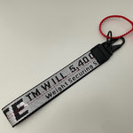 OFF-WHITE Silver Industrial Logo Embroidered Canvas Keyring Strap