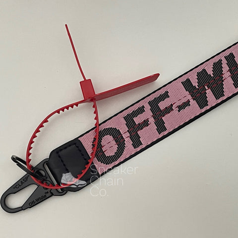 OFF-WHITE Rose Gold Industrial Logo Embroidered Canvas Keyring Strap