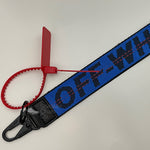 OFF-WHITE Blue Industrial Logo Embroidered Canvas Keyring Strap