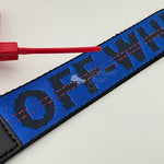 OFF-WHITE Blue Industrial Logo Embroidered Canvas Keyring Strap