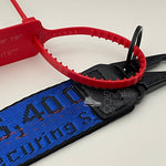 OFF-WHITE Blue Industrial Logo Embroidered Canvas Keyring Strap