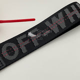 OFF-WHITE Charcoal Black Industrial Logo Embroidered Canvas Keyring Strap