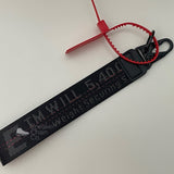 OFF-WHITE Charcoal Black Industrial Logo Embroidered Canvas Keyring Strap