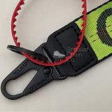 OFF-WHITE Neon Green Industrial Logo Embroidered Canvas Keyring Strap