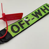 OFF-WHITE Neon Green Industrial Logo Embroidered Canvas Keyring Strap