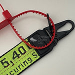 OFF-WHITE Neon Green Industrial Logo Embroidered Canvas Keyring Strap