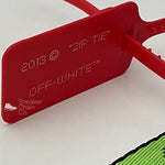 OFF-WHITE Neon Green Industrial Logo Embroidered Canvas Keyring Strap