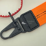 OFF-WHITE Neon Orange Industrial Logo Embroidered Canvas Keyring Strap