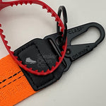 OFF-WHITE Neon Orange Industrial Logo Embroidered Canvas Keyring Strap