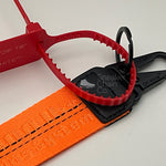 OFF-WHITE Neon Orange Industrial Logo Embroidered Canvas Keyring Strap