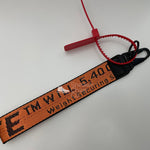 OFF-WHITE Orange Industrial Logo Embroidered Canvas Keyring Strap