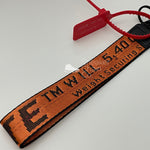 OFF-WHITE Orange Industrial Logo Embroidered Canvas Keyring Strap