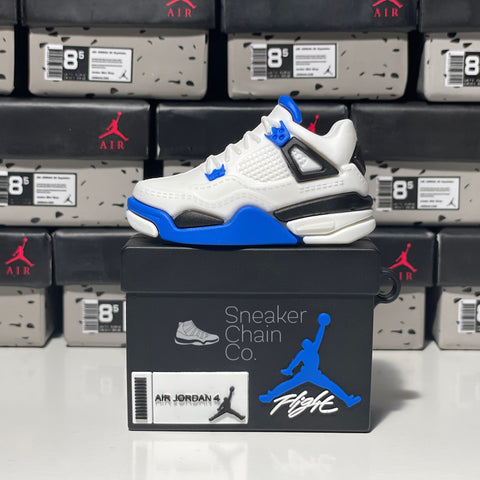 Nike Air Jordan 4 Retro Motorsports Blue Sneaker Shoebox Design AirPod Case