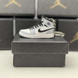 Nike Air Jordan 1 Retro Mid Light Smoke Grey 3D Mini Sneaker Keychain Shoe Keyring