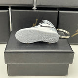 Nike Air Jordan 1 Retro Mid Light Smoke Grey 3D Mini Sneaker Keychain Shoe Keyring