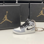 Nike Air Jordan 1 Retro Mid Light Smoke Grey 3D Mini Sneaker Keychain Shoe Keyring