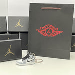 Nike Air Jordan 1 Retro Mid Light Smoke Grey 3D Mini Sneaker Keychain Shoe Keyring